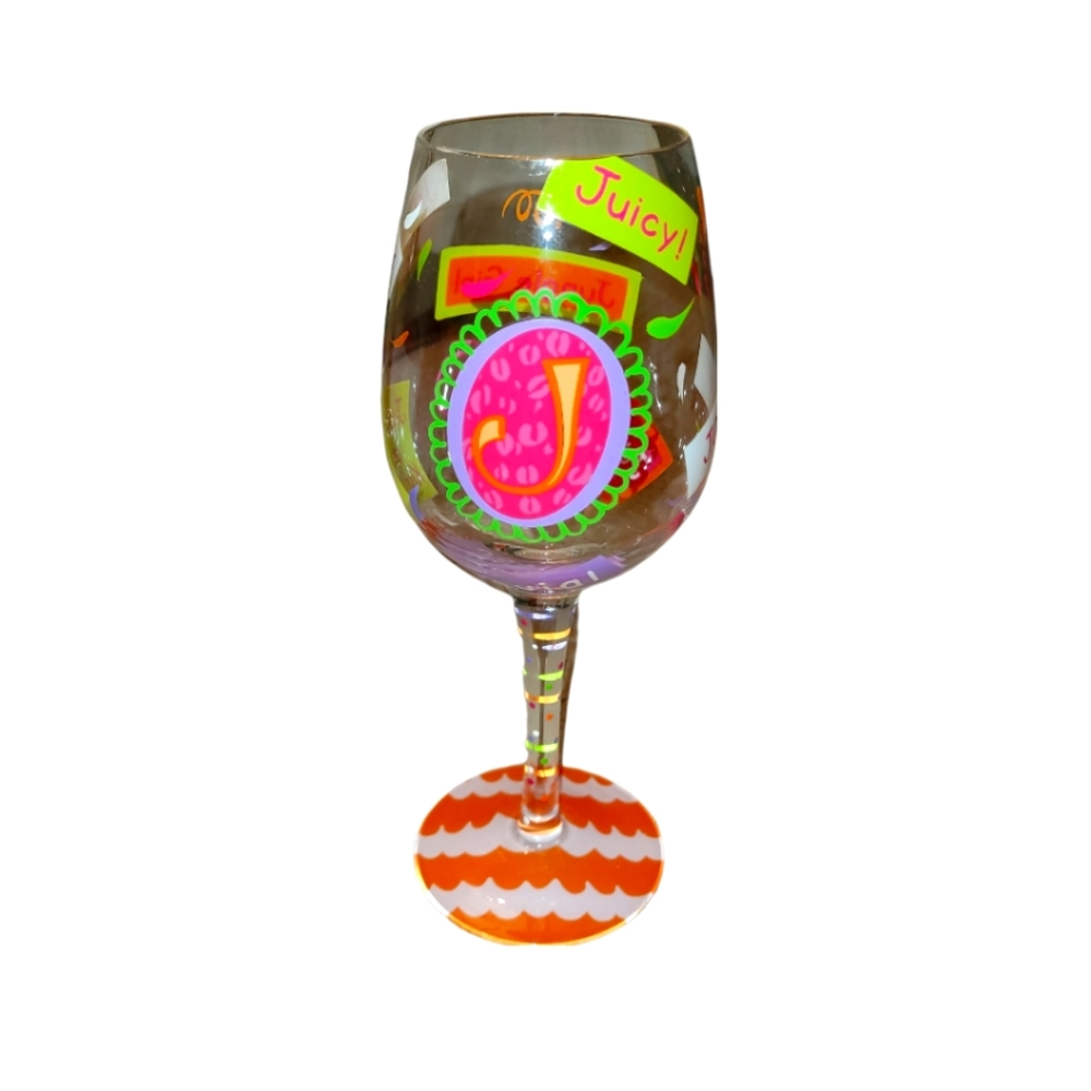 Lolita Love My Letter, Initial"J" Wine Glass